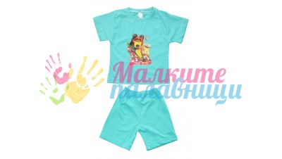 Детска пижама с къс ръкав - Маша в резидаво